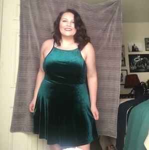 Emerald Green Velvet Dress